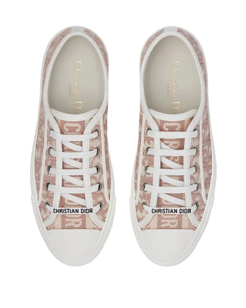 CD Sneaker Oblique Embroidered Cotton Nude