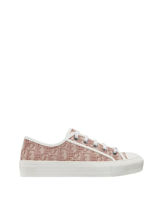 CD Sneaker Oblique Embroidered Cotton Nude