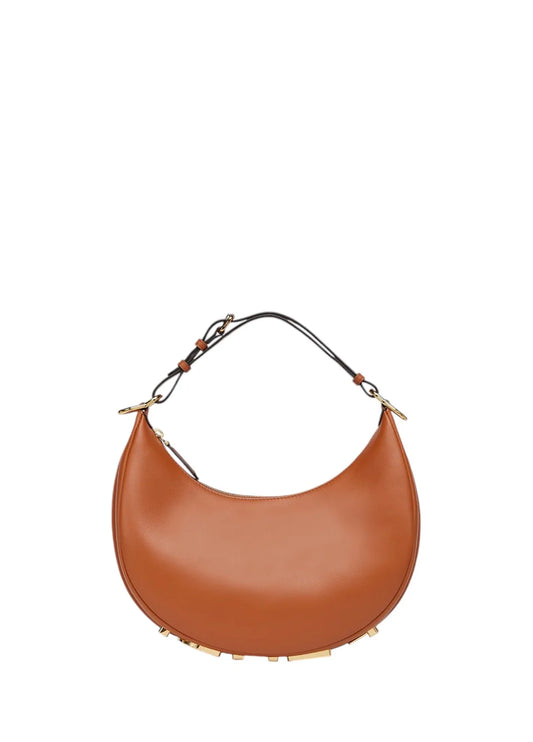 Fendgraphy Small Leather Bag Brown