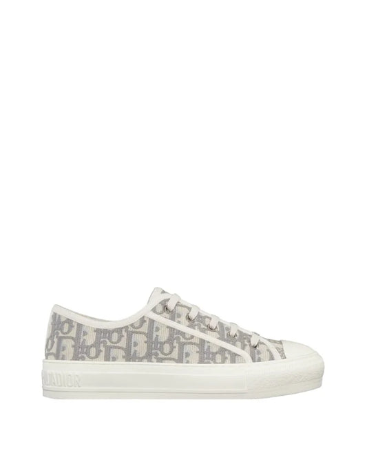 CD Sneaker Oblique Embroidered Cotton Stone Gray