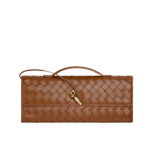 Andiamo Top Handle Clutch Intrecciato Leather - Lotus