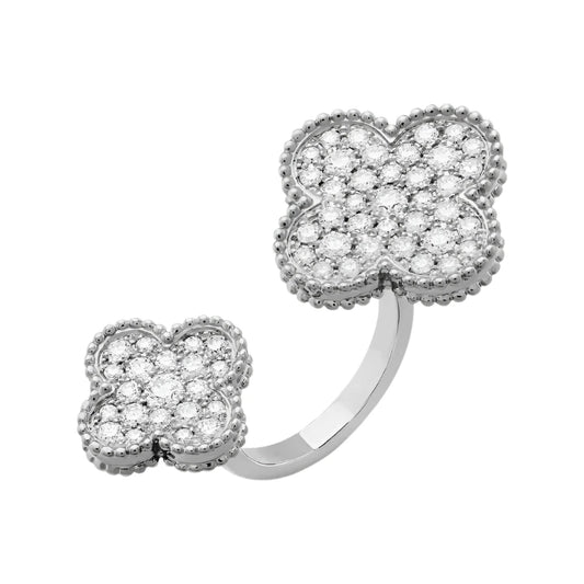 Magic Alhambra Between The Finger Ring - White Gold Diamond