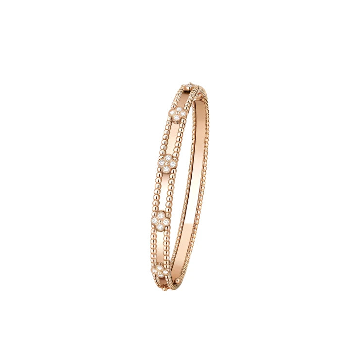 Perlée Sweet Clovers Bracelet - Rose Gold Diamond