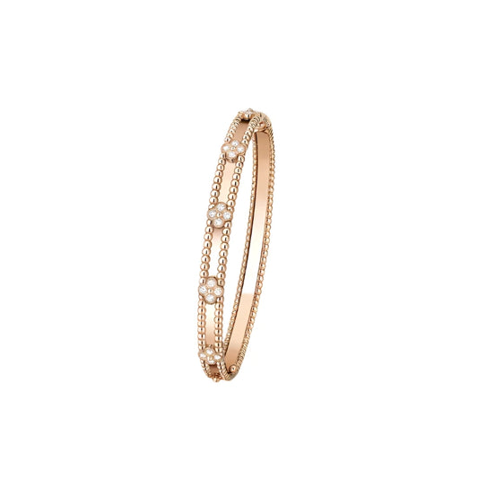 Perlée Sweet Clovers Bracelet - Rose Gold Diamond