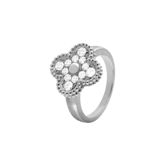 Vintage Alhambra Ring - White Gold Diamond